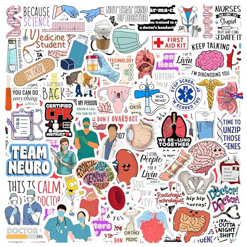 True Flair Trueflair Doctor Vinyl Stickers Pack of 65, Random Designs, for Laptop, Journal, Bike Helmet, Diary, Guitar, Mobile, Waterproof, Self-Adhesive (Doctor) - Image 1