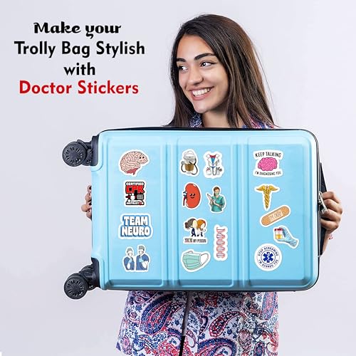 True Flair Trueflair Doctor Vinyl Stickers Pack of 65, Random Designs, for Laptop, Journal, Bike Helmet, Diary, Guitar, Mobile, Waterproof, Self-Adhesive (Doctor) - Image 2