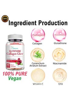 NATURE GLOW Collagen Glow Anti Aging Skin Whitening Vitamins Cranberry flavor  - Image 4