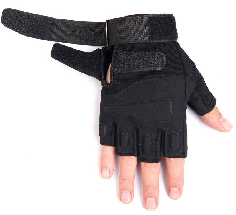 ZaySoo Half Finger Gloves for Men - Bike Riding, Cycling, Driving, Motorbike - Black - Image 3