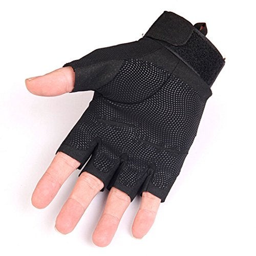 ZaySoo Half Finger Gloves for Men - Bike Riding, Cycling, Driving, Motorbike - Black - Image 4