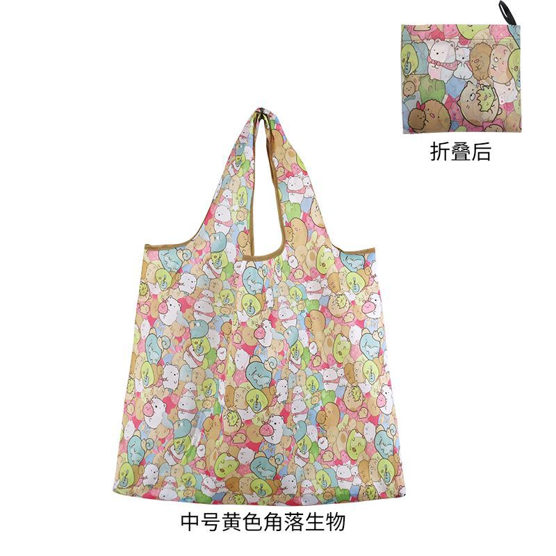 Cartoon Supermarket Shopping Bag Foldable Eco-Friendly Handbag Single Shoulder Mommy Grocery Shopping Bag Portable Waterproof Cloth Bag - Image 1