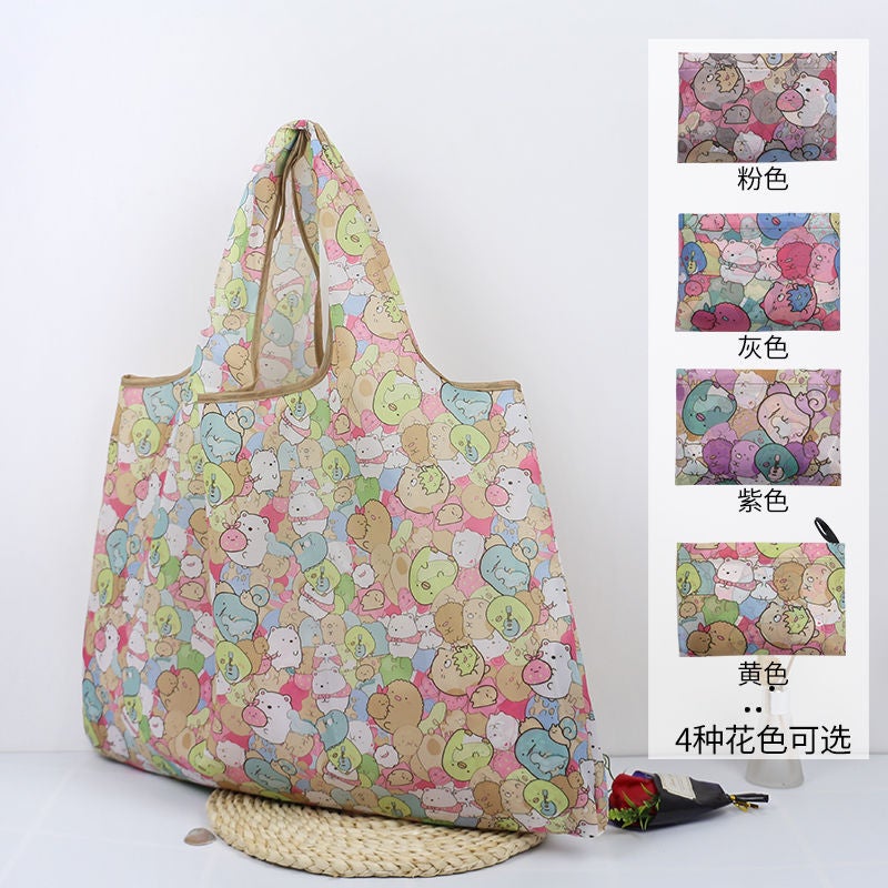 Cartoon Supermarket Shopping Bag Foldable Eco-Friendly Handbag Single Shoulder Mommy Grocery Shopping Bag Portable Waterproof Cloth Bag - Image 5