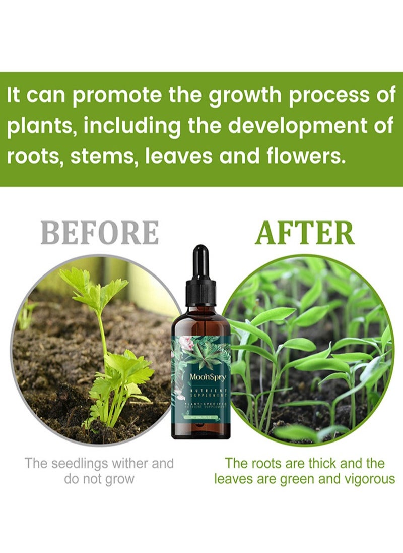 MOONSPRY 2 Pieces Plant Nutrient Supplement，Plant Growth Vitality Supplement，Garden Flower Nutrients，Root Strengthening Formula，Succulents，Indoor And Outdoor Growth Promoter（30ml+30ml）  - Image 2