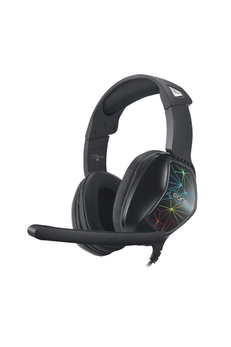 Eone Professional Wired Gaming Headset with Surround Stereo Sound, LED Lighting, and Microphone