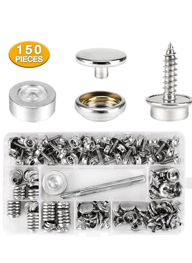 SYOSI - Heavy Duty Snap Fastener Tool Snap Setter Tool Kit with 50 Sets Adjustable Setter Snap Installation Kit Snaps for Boat Cover Snap Button Tool Replacing Metal Snaps Canvas Sewing Tarps - Image 1