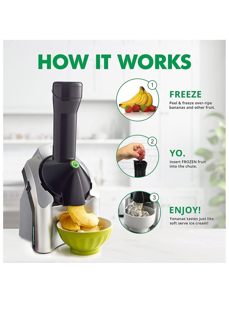 Eworld - Premium Dessert Maker Instant Frozen Fruits Churning Machine Fast and Easy Delicious Ice Cream Soft fruits Serve Making Device 200W - Image 1