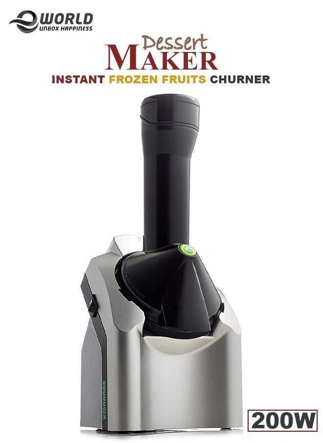 Eworld - Premium Dessert Maker Instant Frozen Fruits Churning Machine Fast and Easy Delicious Ice Cream Soft fruits Serve Making Device 200W - Image 1
