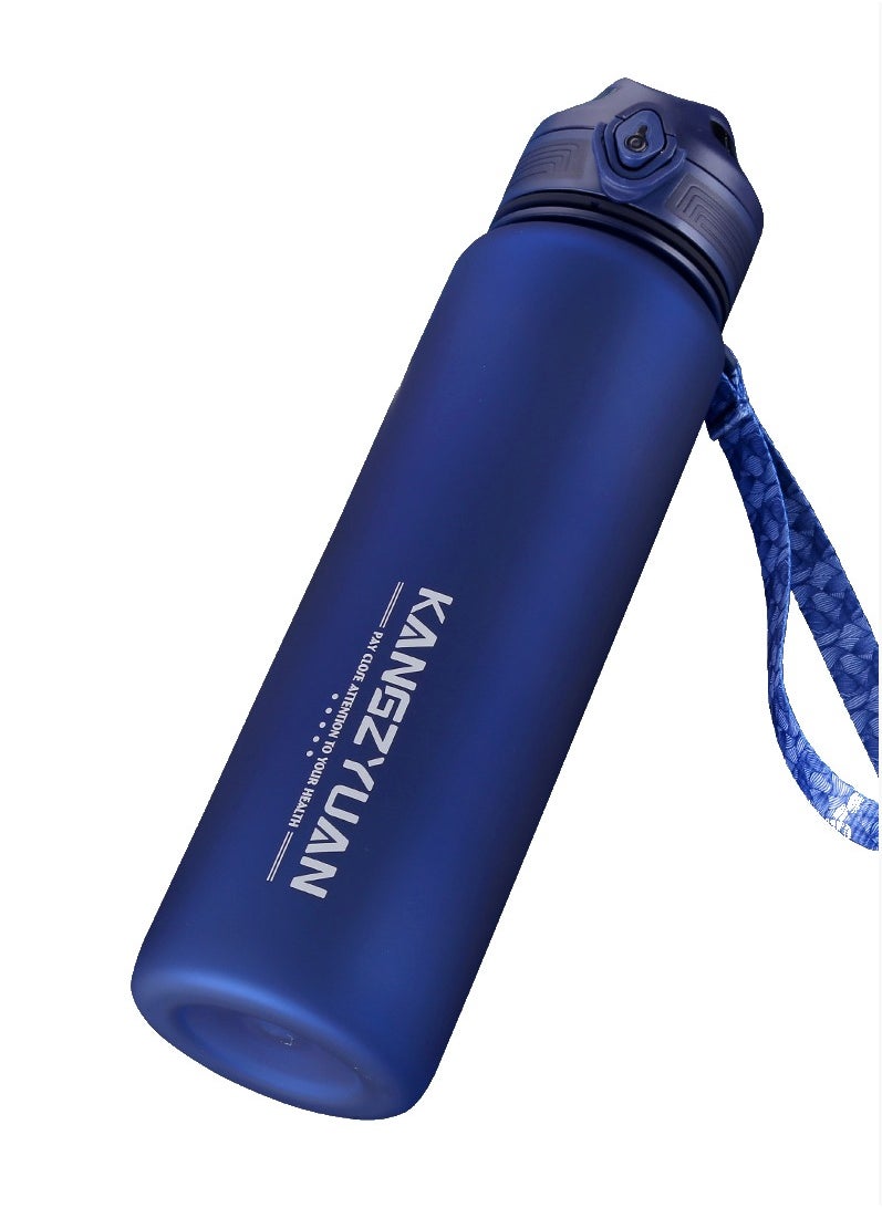 KANGZYUAN Sports Water Bottle BPA Free Protein Shaker Outdoor Travel Portable Leakproof Drink Bottle 1000ml Blue  - Image 1
