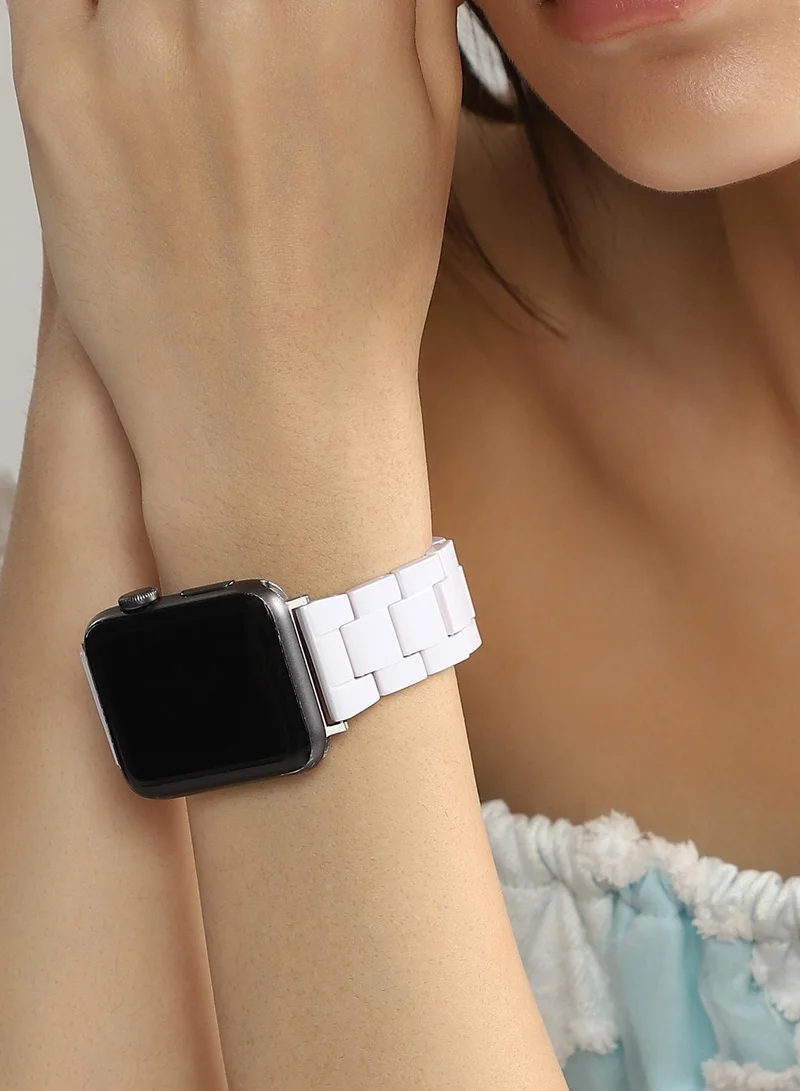 صوص هاوت حزام ساعة نسائي بحلقات  - أبيض طباشيري