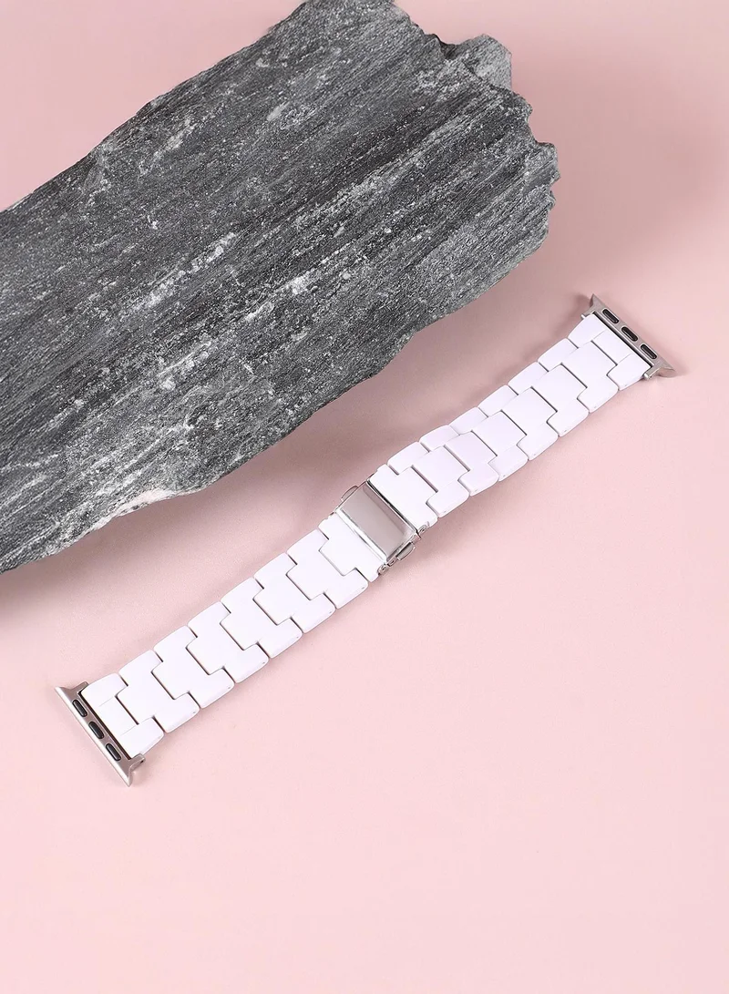 صوص هاوت حزام ساعة نسائي بحلقات  - أبيض طباشيري