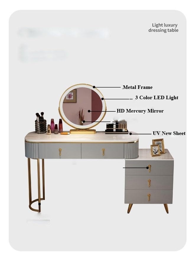 NKX Makeup Vanity Table Dressing Table Flip Mirror With Drawers And Chair 100 CM  - Image 4