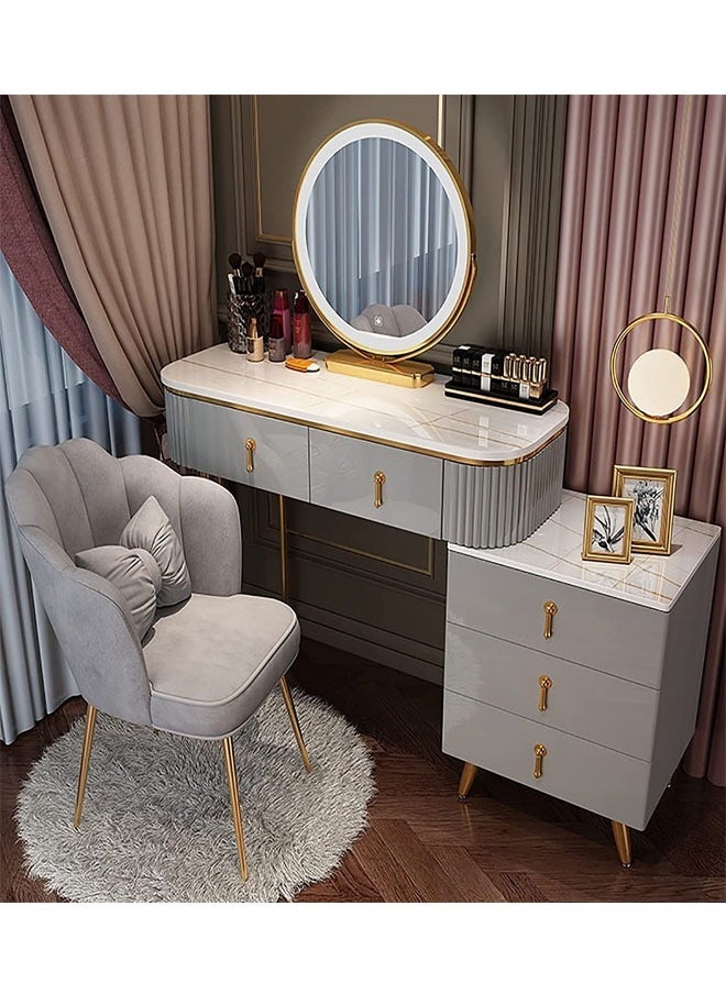 NKX Makeup Vanity Table Dressing Table Flip Mirror With Drawers And Chair 100 CM  - Image 1