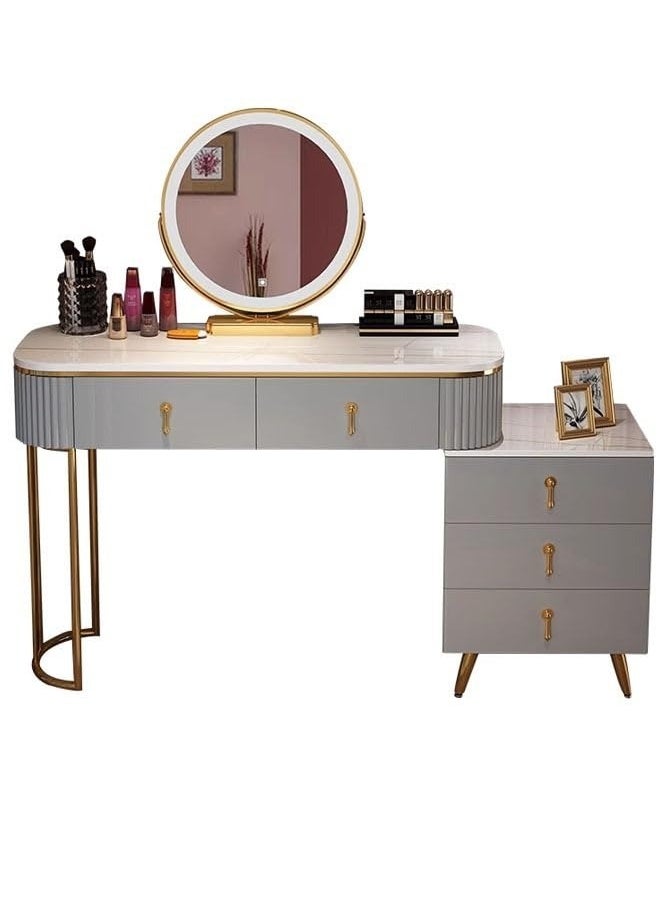 NKX Makeup Vanity Table Dressing Table Flip Mirror With Drawers And Chair 100 CM  - Image 2
