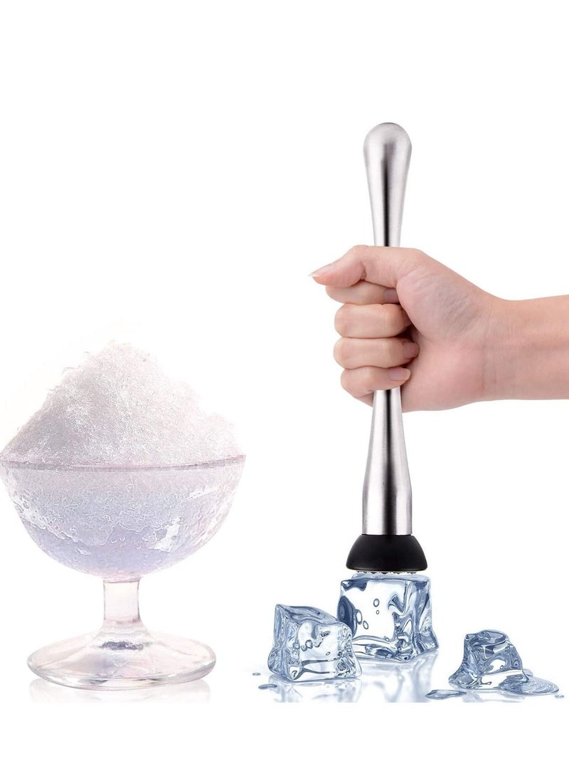 NIBEMINENT Cocktail Bar Tools, 4 Pack Stainless Mixing Spoon Double Jigger Ice Muddler Lemon Fruit Grater Strainer - Image 4