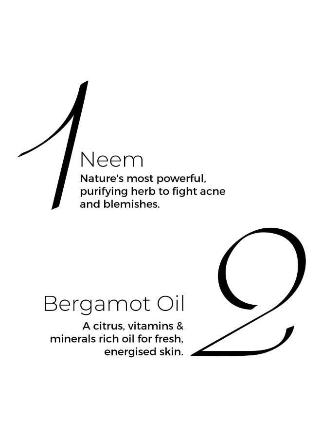 BRILLARE Neem Face Wash for Acne & Pimples, Rich with Bergamot for Clear Skin, 100% Natural Powder Facewash Fights with Acne-Causing Agents, Clear Skin from Dirt & Pollution, 30g  - Image 4