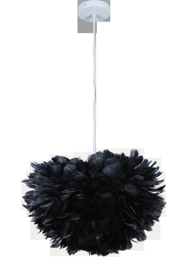 Hummer Modern black feather chandelier, diameter 40 single, E27*1L cm - Image 2