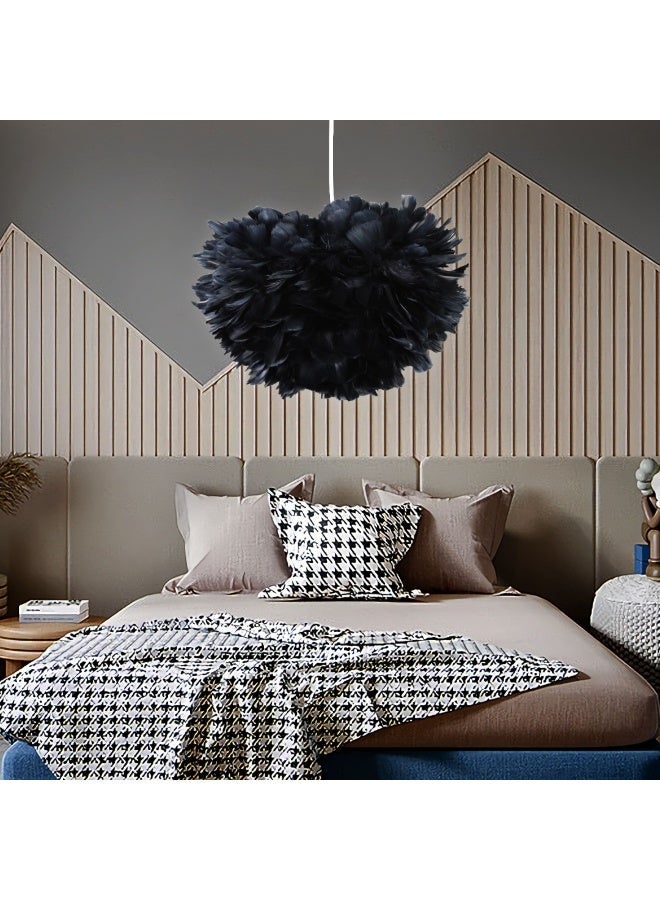 Hummer Modern black feather chandelier, diameter 40 single, E27*1L cm - Image 1