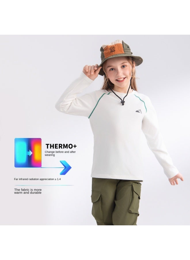 مكد [cloud Soft Shirt] تي شيرت طويل الأكمام صلب اللون من قطعتين من الف fleece للفتيان والفتيات، طبقة أساسية مضادة للكهرباء الساكنة للخريف والشتاء - Image 5