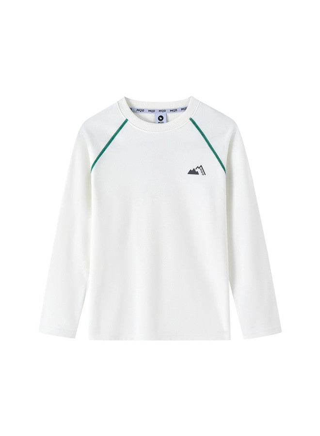 مكد [cloud Soft Shirt] تي شيرت طويل الأكمام صلب اللون من قطعتين من الف fleece للفتيان والفتيات، طبقة أساسية مضادة للكهرباء الساكنة للخريف والشتاء - Image 4