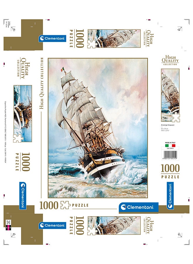 Clementoni 1000 Piece Puzzle – Amerigo Vespucci Ship Hqc | Historic Sailing Vessel Jigsaw Puzzle For Adults - Image 3