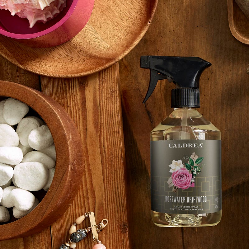 Caldrea Multi-surface CounterTop Spray Cleaner, Made With Vegetable Protein Extract, Rosewater Driftwood Scent, 16 Oz - Image 2