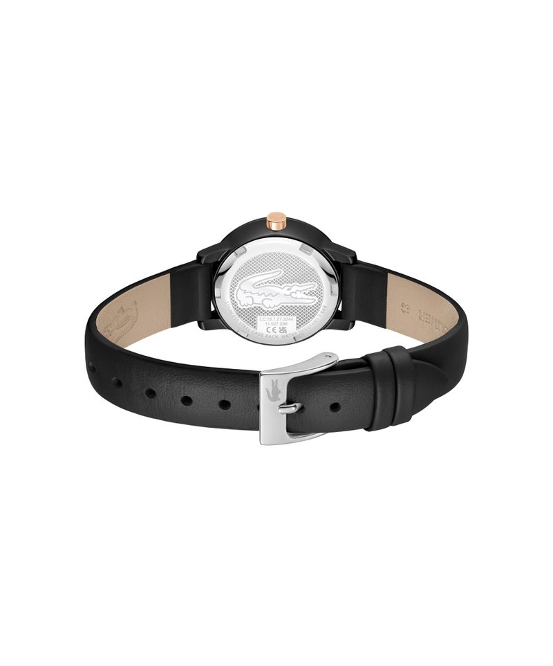 LACOSTE Round Analog Women'S Black Aluminum Case  Watch - Image 2