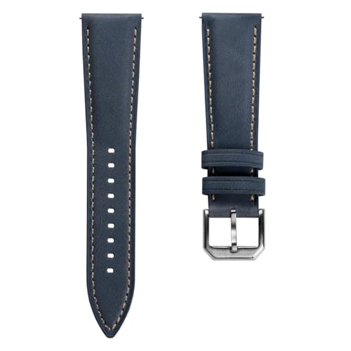 WatchGecko Whitby Vintage Padded Leather QR Watch Strap Dark Blue 20mm - Image 1