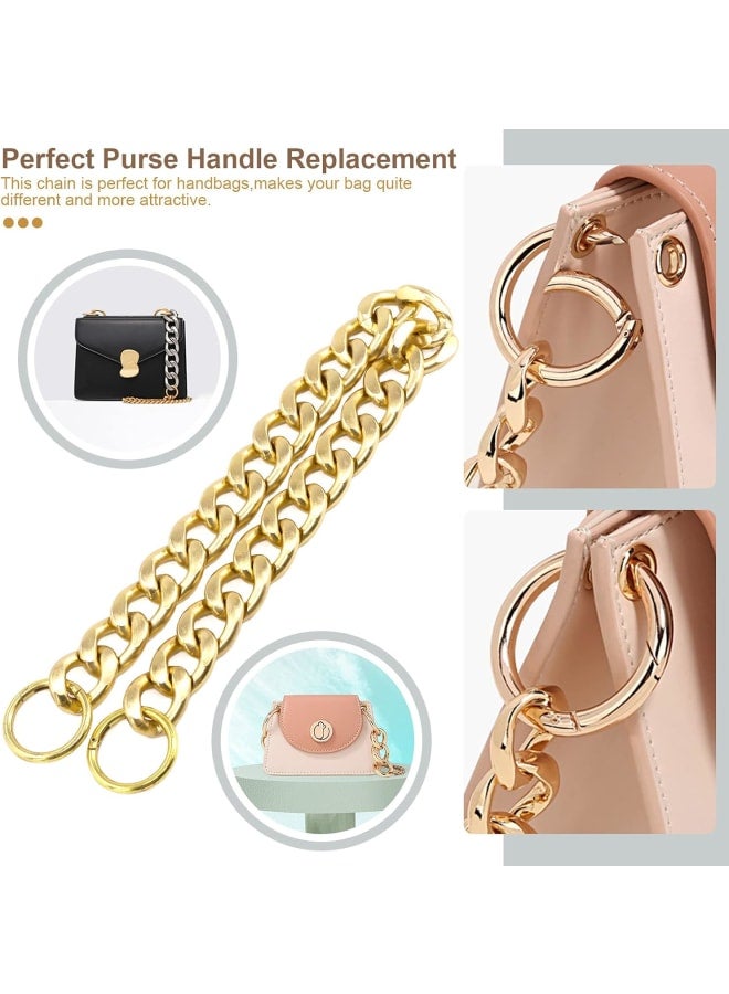 3Pcs Purse Replacement Chains Set with Clasp, Imitation Pearl Bead Short Purse Chain, Heavy Chunky Metal Chain, Long Handbag Shoulder Straps Chain for Crossbody Shoulder Bag Handbag  - Image 4