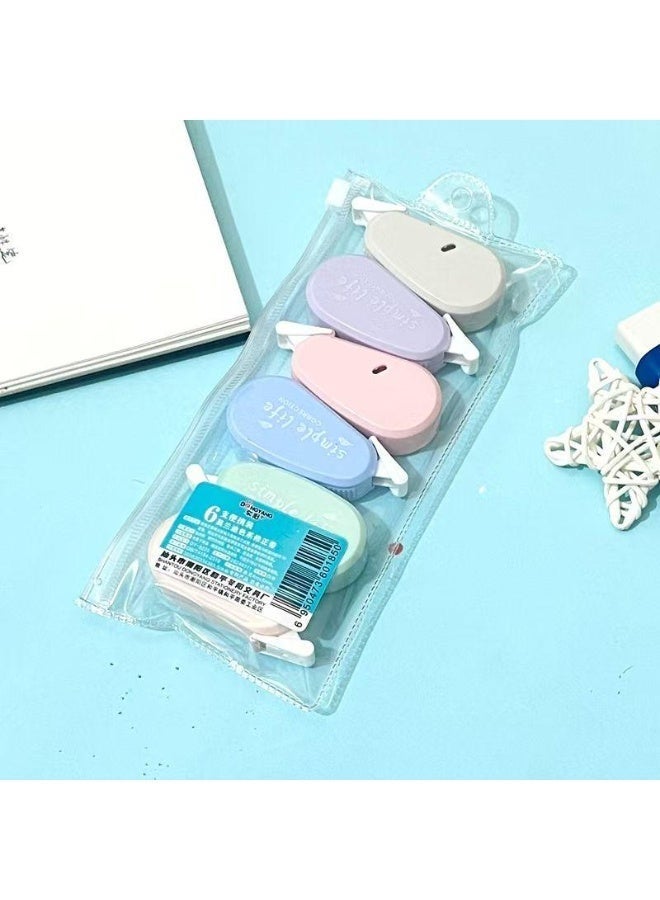 HPRT Mini Correction Tape, 6 Pcs Morandi Color Correction Tapes with Plastic Shell and Integrated Cap, Compact Writing Supplies for School, Office and Home (6.5 × 3 cm Each) - Image 3
