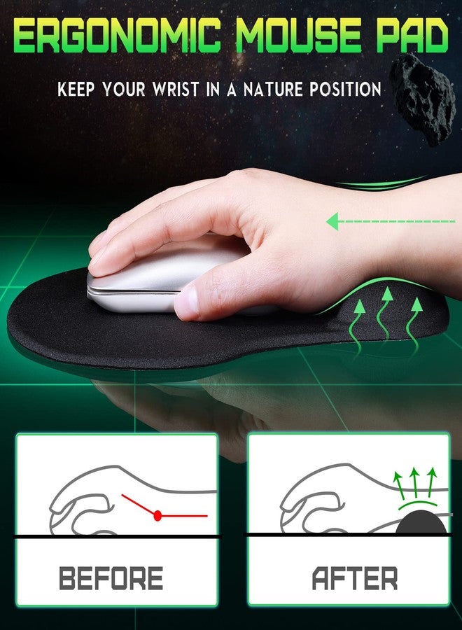 Yunsailing 20 Pieces Ergonomic Mouse Pad with Wrist Support Gel Mouse Pad with Wrist Rest Black Pain Relief Comfortable Gaming Memory Foam Non Slip PU Base for Computer Laptop Home Office Travel - Image 3