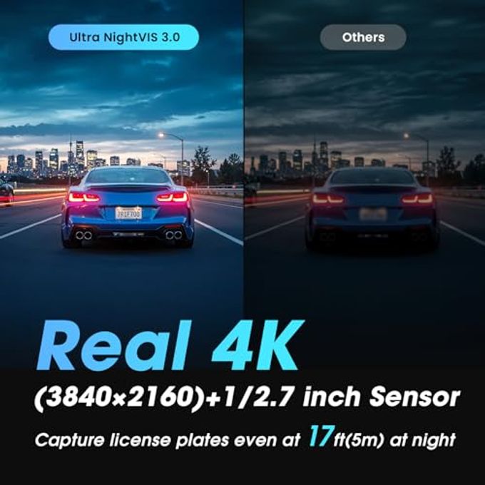 ddpai Dash Cam Front And Rear, 4K + 1080P Dash Camera For Cars, Real 4K Dashcam With 32G Emmc, Full Color Night Vision, 5Ghz Wifi 6, 7 Days Parking Mode, Gps, 3" Ips, Adas, Wdr, Loop Recording, Z60 - Image 2