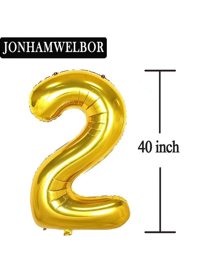 JONHAMWELBOR 21 Number Balloons Gold Big Giant Jumbo Number 21 Foil Mylar Balloons For 12Th Or 21St Birthday Party Supplies 21 Anniversary Events Decorations  - Image 3