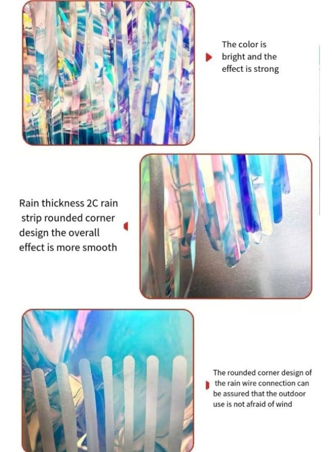 Colorful Blue Rain Silk Curtain, 1.2 Meter Metallic Tinsel Streamers Party Backdrop For Outdoor Corridors, Birthday Party Decoration Backgrounds, Holiday Party Venue Layouts, Etc. - Image 4
