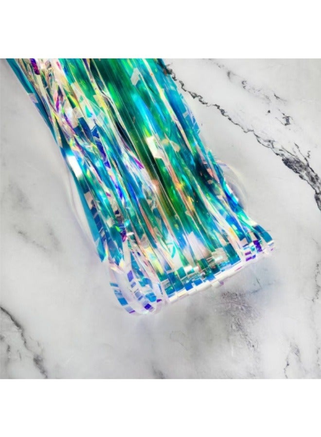 Colorful Blue Rain Silk Curtain, 1.2 Meter Metallic Tinsel Streamers Party Backdrop For Outdoor Corridors, Birthday Party Decoration Backgrounds, Holiday Party Venue Layouts, Etc. - Image 3