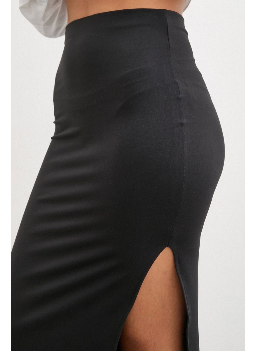 Never More Slit Long Skirt Black  - Image 5