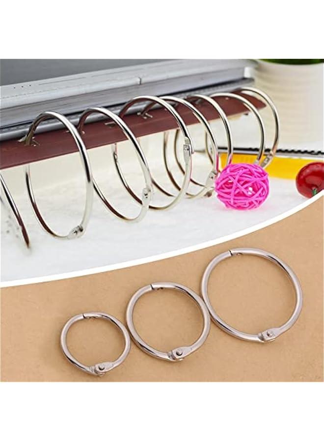 20PCS Loose Leaf Book Rings, 25mm/30mm/38mm Metal Rings Key Rings Plated Hinged O Ring for School, Home, Office and Key Rings Or Key Chain for Documents and Flash Card - Image 3