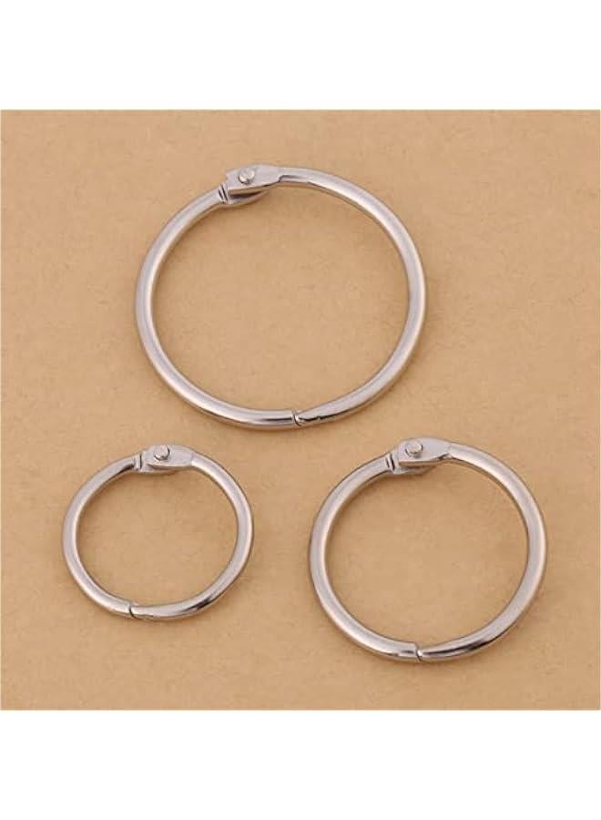 20PCS Loose Leaf Book Rings, 25mm/30mm/38mm Metal Rings Key Rings Plated Hinged O Ring for School, Home, Office and Key Rings Or Key Chain for Documents and Flash Card - Image 5