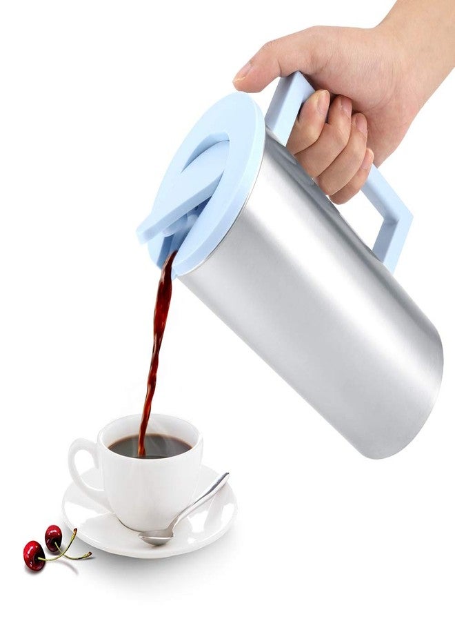 Raguso 1800ml Multi-purpose Water Pitcher Stainless Steel Tea Pitcher Coffee Pitcher Surface Coffee Mugs With Lid For Home Kitchen(blue) - Image 2