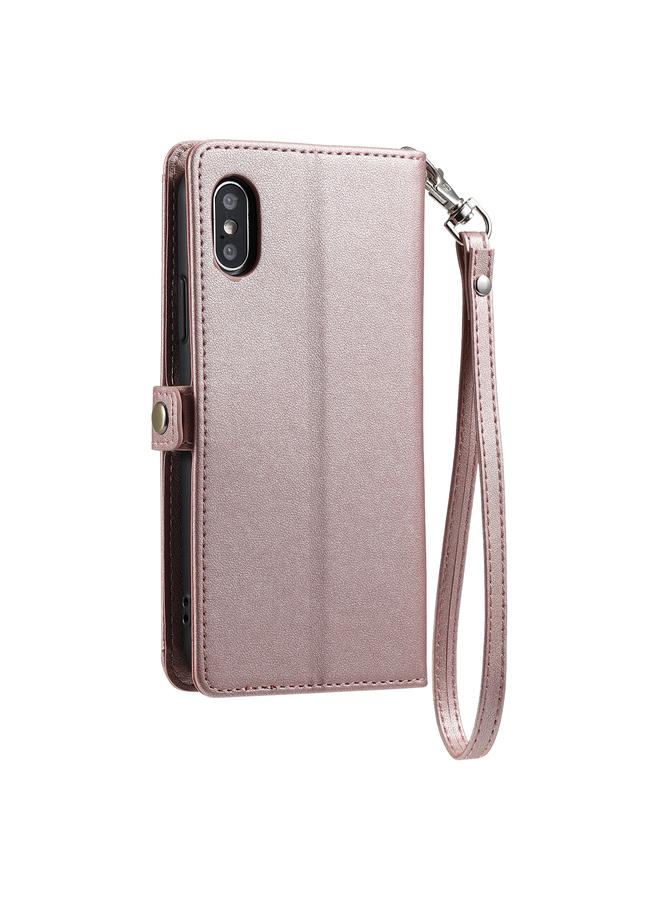 S-TOP Case For iPhone XS / X Wallet Multi-card Slot Leather Phone Case with Lanyard - Image 3