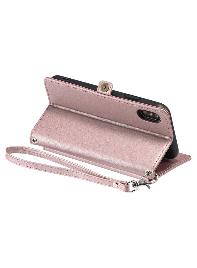 S-TOP Case For iPhone XS / X Wallet Multi-card Slot Leather Phone Case with Lanyard - Image 5