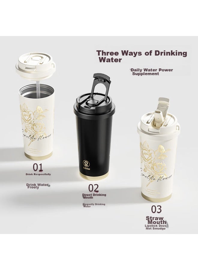 Germ Insulated Cup Women's Coffee Cup 316 Stainless Steel Water Cup Large Capacity Student Portable Cup Gift 500ml Night Lily - Image 1