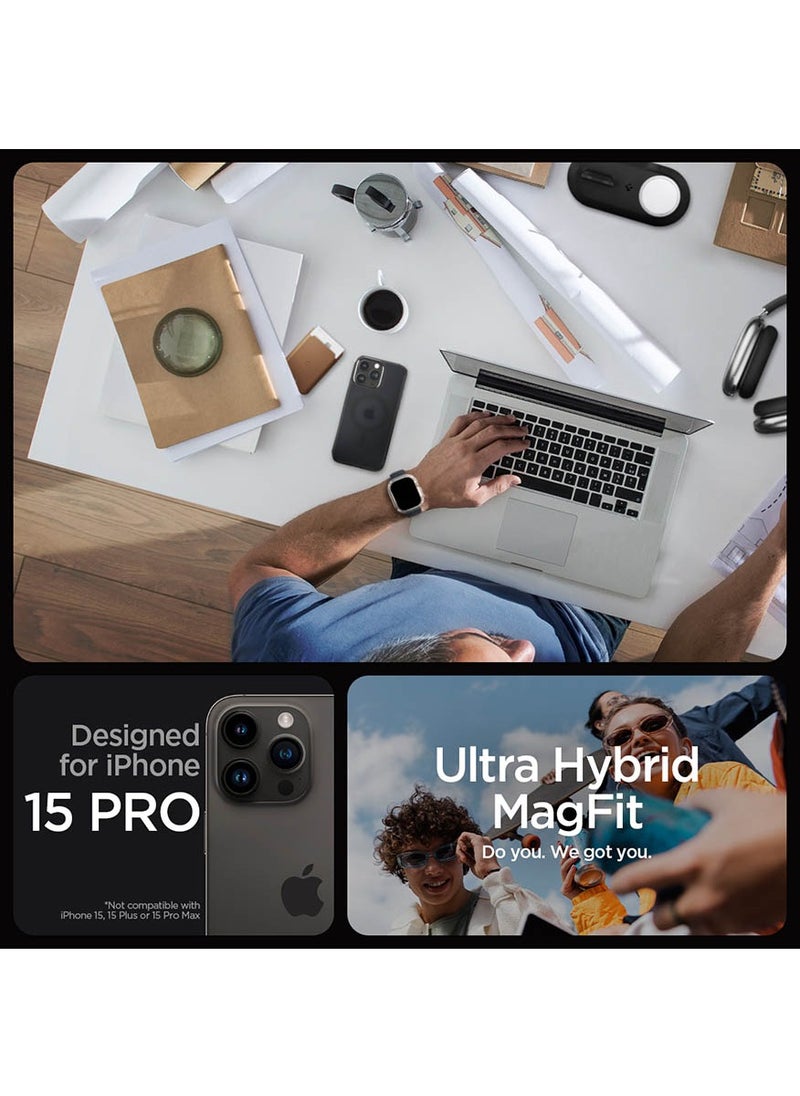 Spigen Ultra Hybrid MagFit for iPhone 15 Pro Case Cover with MagSafe - Frost Black  - Image 2
