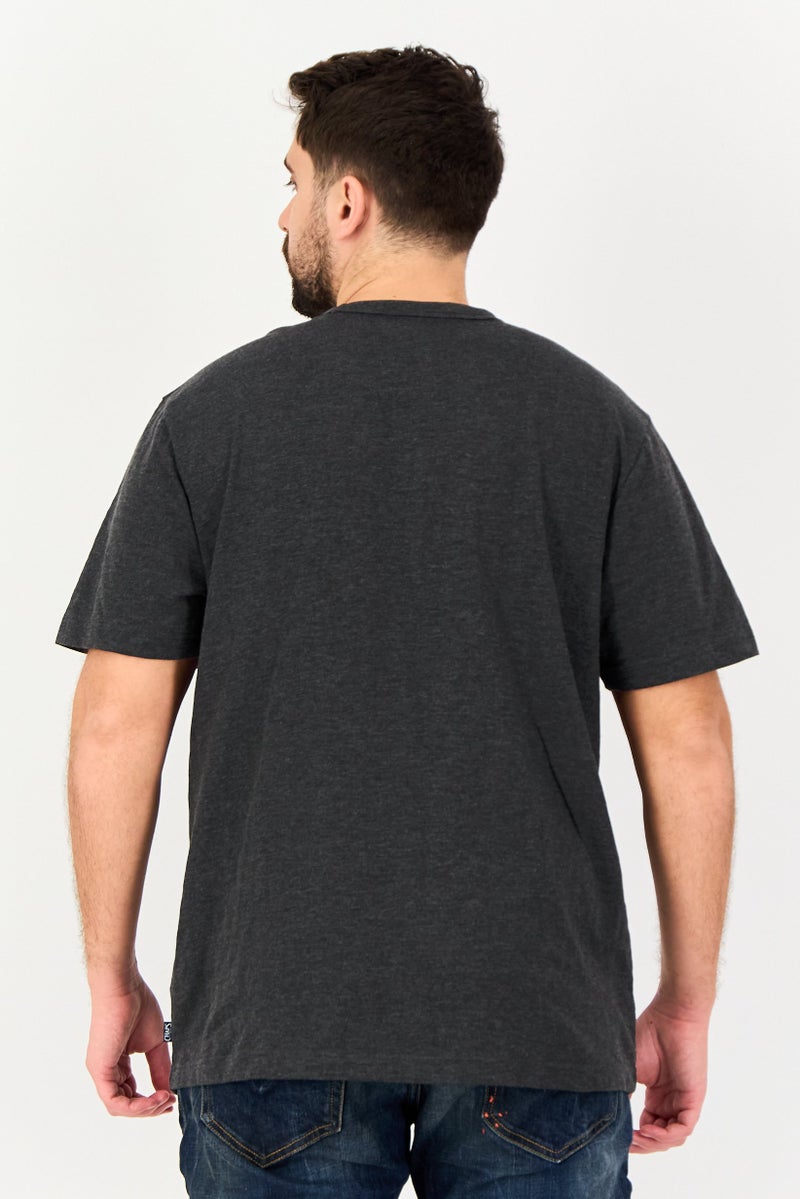 Chaps Men Crew Neck Short Sleeve Heather T-Shirt, Dark Grey - Image 3