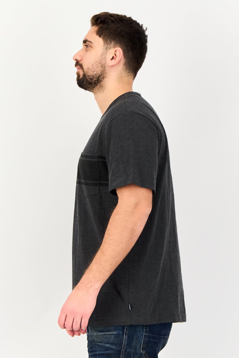 Chaps Men Crew Neck Short Sleeve Heather T-Shirt, Dark Grey - Image 2