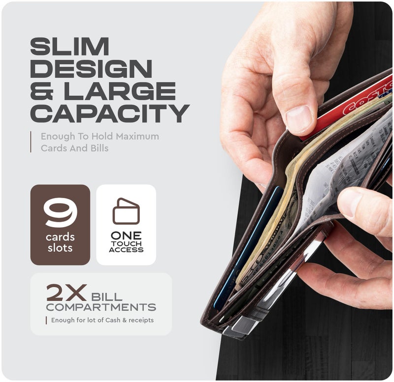 Claasico Wallet for Men’s - Genuine Leather Slim Bifold RFID Wallet - Gift for Men Packed in Stylish Gift Box - Image 3