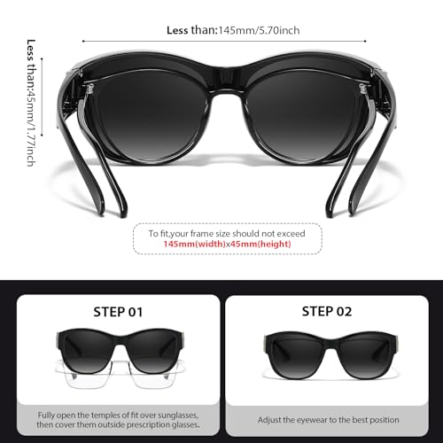 FIMILU 2PCS Polarized Sunglasses Fit Over Glasses for Women, Round Sunglasses for Driving & Outdoor UV400 Protection - Image 5