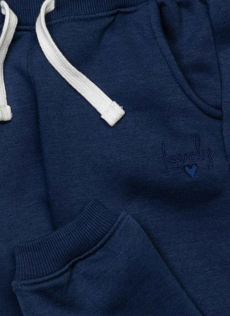 MINOTI Kids Girls Sweat Joggers with Front Leg Print Detail
