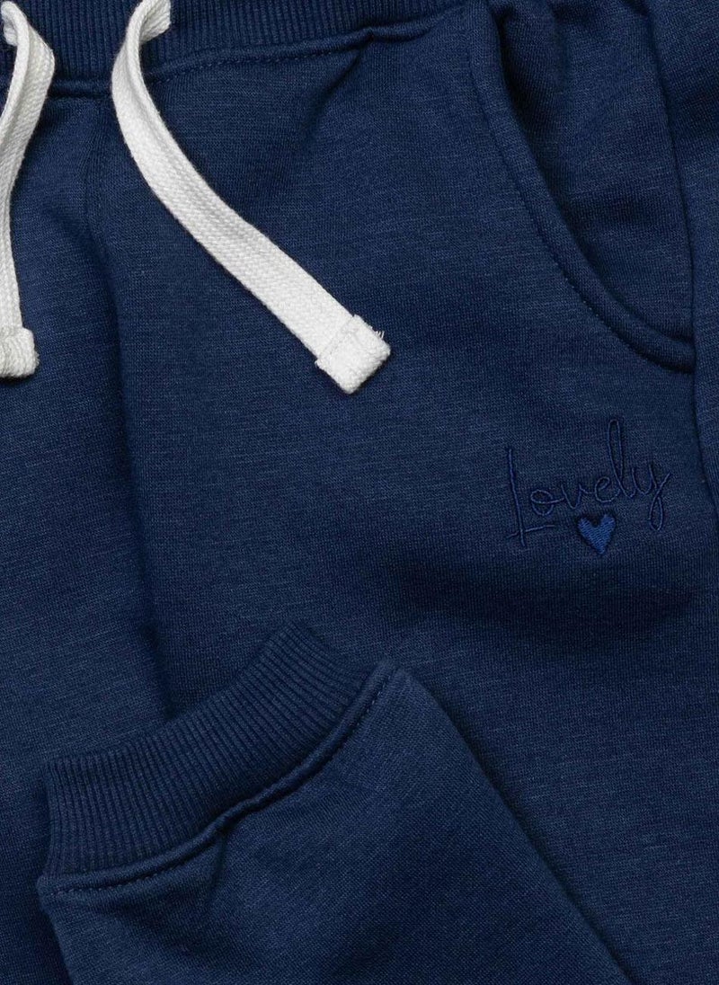 MINOTI Kids Girls Sweat Joggers with Front Leg Print Detail  - Image 3