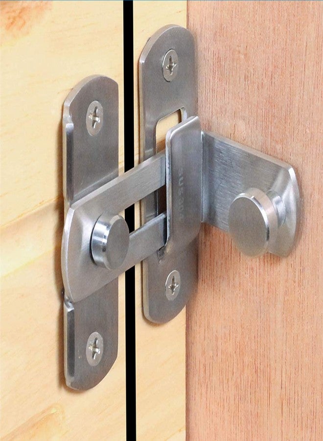 dingchi WANLIAN dingchi Stainless Steel 90 Degree Buckle flip Latch Right Angle Door Latch Lock Lever Latch Heavy Duty Safety Door Lock, Brushed Nickel - Image 4